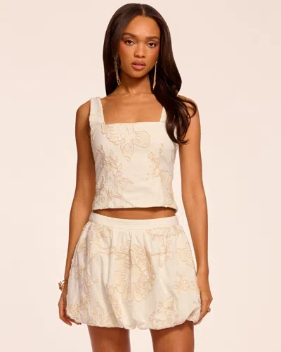 Ramy Brook Thalia Floral Embroidered Mini Skirt In Neutral