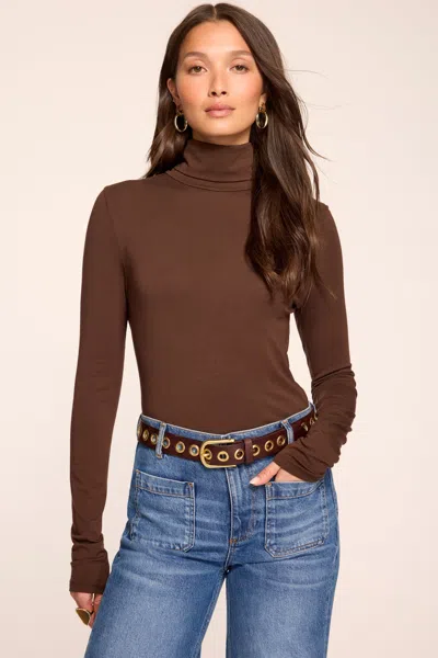 Ramy Brook Thea Knit Turtleneck Top In Brown