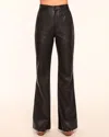 Ramy Brook Theodora Leather High-rise Wide Leg Pant In Brown