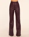 Ramy Brook Theodora Leather High-rise Wide Leg Pant In Purple