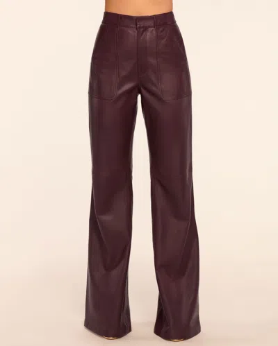 Ramy Brook Theodora Leather High-rise Wide Leg Pant In Purple