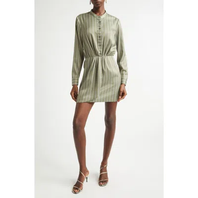 Ramy Brook Theodora Stripe Long Sleeve Dress In Neutral