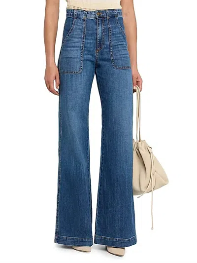 Ramy Brook Theodora Whiskered Wide-leg Jeans In Medium Wash In Multi
