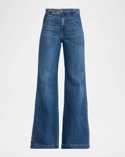 Ramy Brook Theodora Wide-leg Jeans In Blue