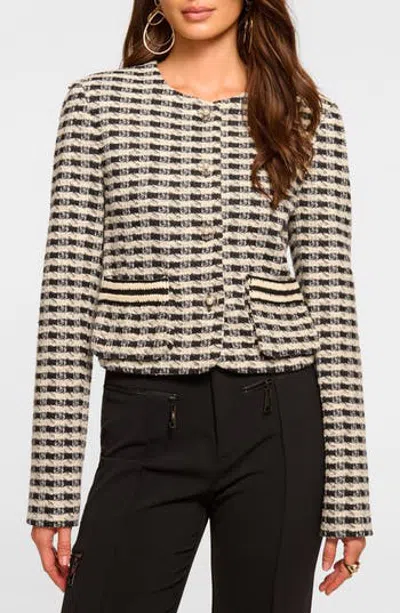 Ramy Brook Thomas Metallic Check Jacket In Black Gingham