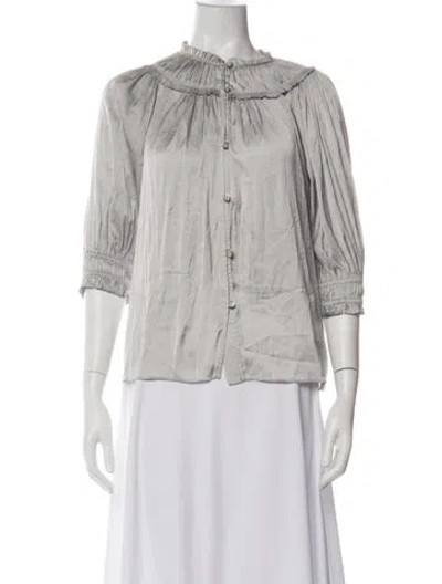 Pre-owned Ramy Brook Three-quarter Sleeve Blouse W/ Tags In Green