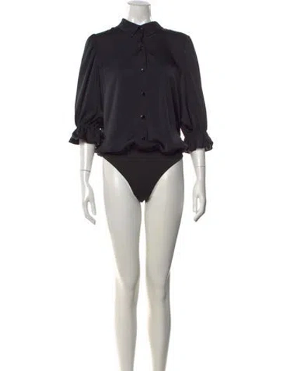 Pre-owned Ramy Brook Three-quarter Sleeve Bodysuit W/ Tags In Black