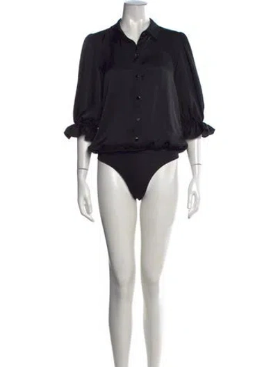 Pre-owned Ramy Brook Three-quarter Sleeve Bodysuit W/ Tags In Black