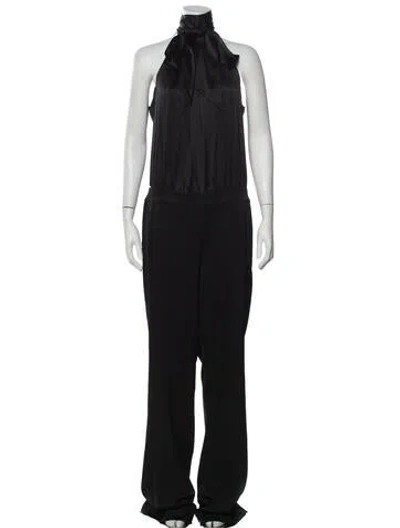 Pre-owned Ramy Brook Tie Neck Jumpsuit In Black