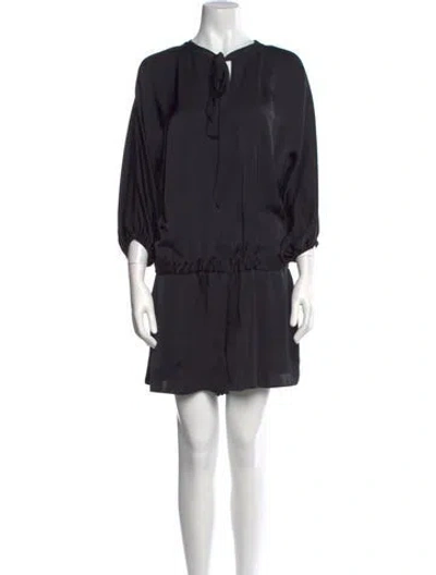 Pre-owned Ramy Brook Tie Neck Romper In Blue