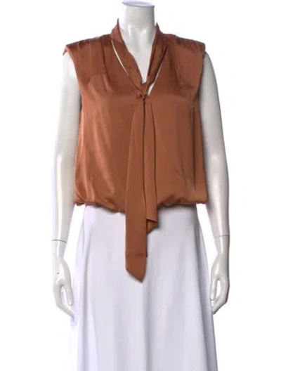 Pre-owned Ramy Brook Tie Neck Sleeveless Blouse In Pink