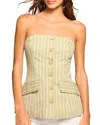 Ramy Brook Tiffany Striped Strapless Top In Mint Canvas