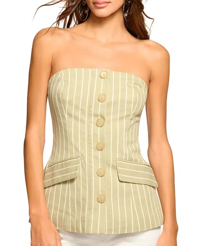 Ramy Brook Tiffany Striped Strapless Top In Mint Canvas