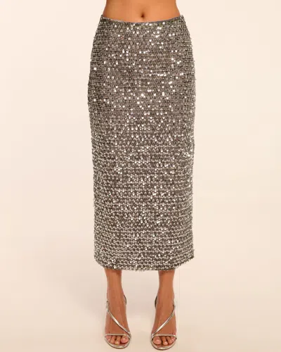 Ramy Brook Timothy Sequin Midi Skirt In Silver