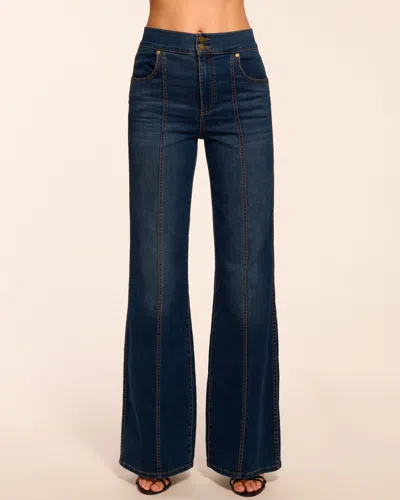 Ramy Brook Tina High-rise Wide Leg Jean Dark Rinse In Blue