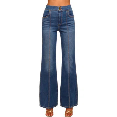 Ramy Brook Tina Seamed High Waist Wide Leg Jeans In Blue