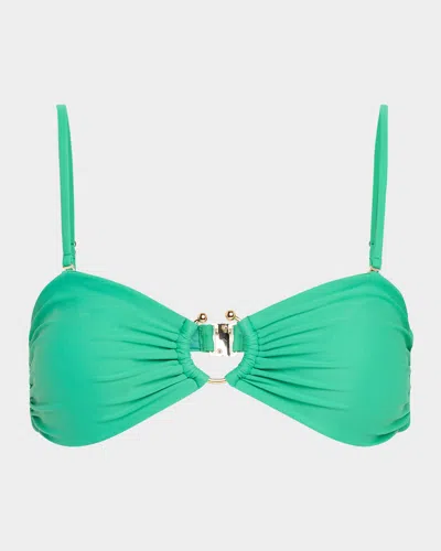 Ramy Brook Titan Bandeau Bikini Top In Palm Green