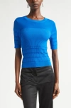 Ramy Brook Torin Short Sleeve Knit Top In Blue