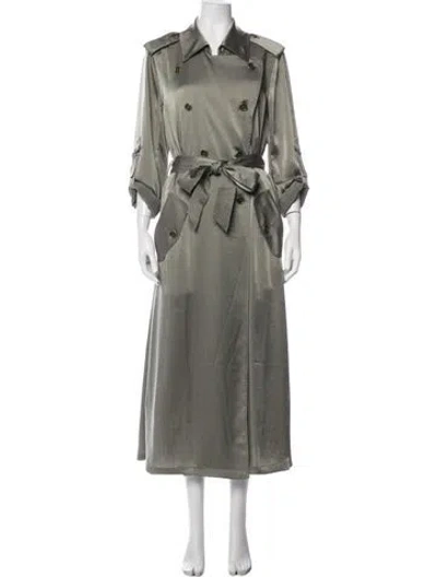 Pre-owned Ramy Brook Trench Coat In Green