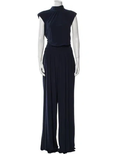 Pre-owned Ramy Brook Turtleneck Jumpsuit In Blue