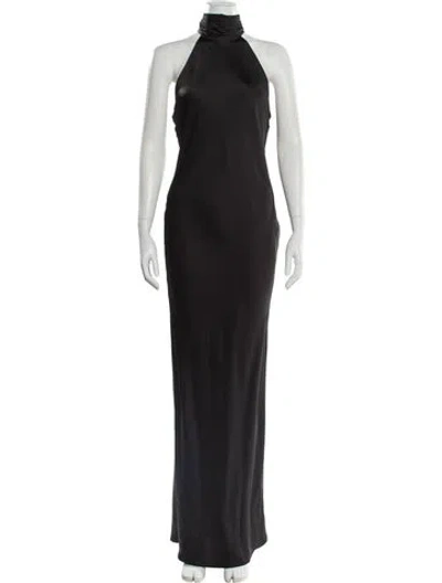 Pre-owned Ramy Brook Turtleneck Long Dress In Black