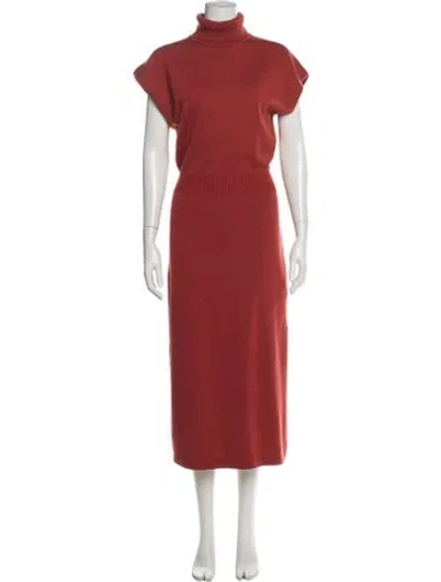 Pre-owned Ramy Brook Turtleneck Long Dress W/ Tags In Red