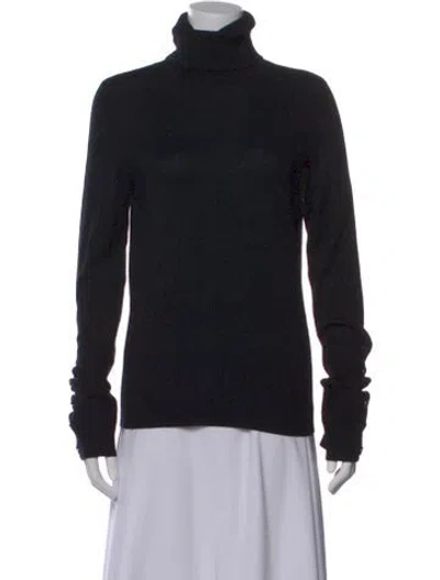 Pre-owned Ramy Brook Turtleneck Long Sleeve Top In Black