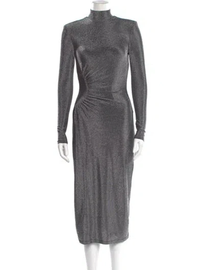Pre-owned Ramy Brook Turtleneck Midi Length Dress In Gray