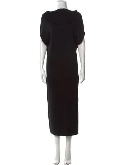 Pre-owned Ramy Brook Turtleneck Midi Length Dress W/ Tags In Black