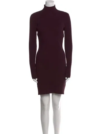 Pre-owned Ramy Brook Turtleneck Mini Dress W/ Tags In Burgundy