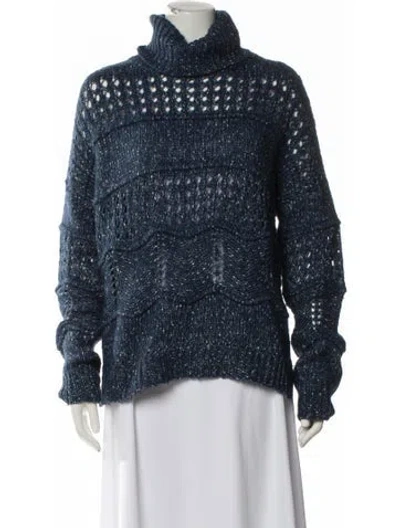Pre-owned Ramy Brook Turtleneck Sweater In Blue