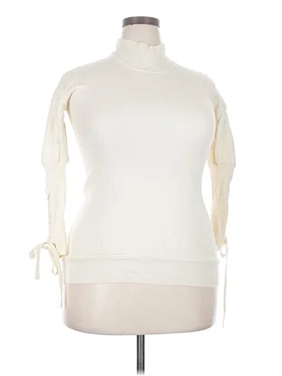 Pre-owned Ramy Brook Turtleneck Sweater In Ivory