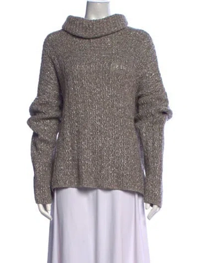 Pre-owned Ramy Brook Turtleneck Sweater In Metallic/neutrals
