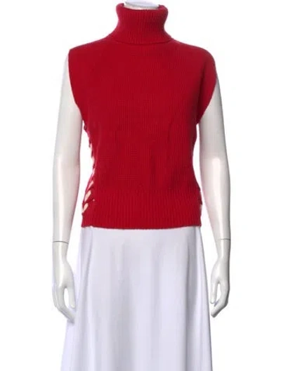 Pre-owned Ramy Brook Turtleneck Sweater In Red