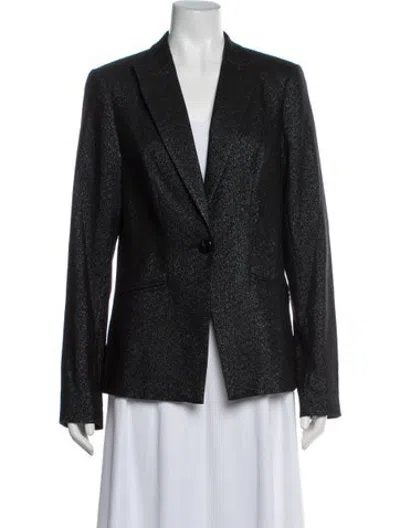 Pre-owned Ramy Brook Tweed Pattern Blazer In Black