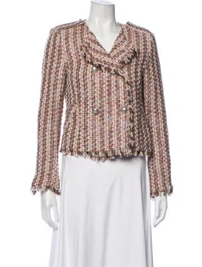 Pre-owned Ramy Brook Tweed Pattern Blazer In Multicolor