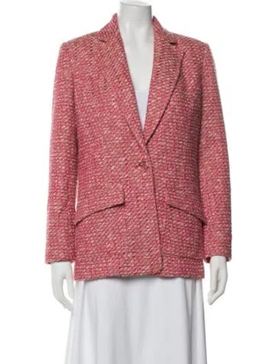 Pre-owned Ramy Brook Tweed Pattern Blazer In Pink