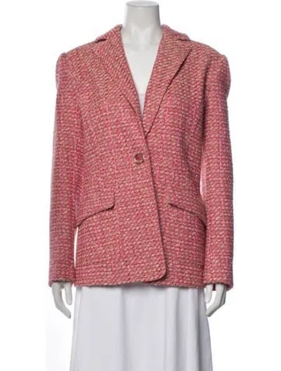Pre-owned Ramy Brook Tweed Pattern Blazer W/ Tags In Pink