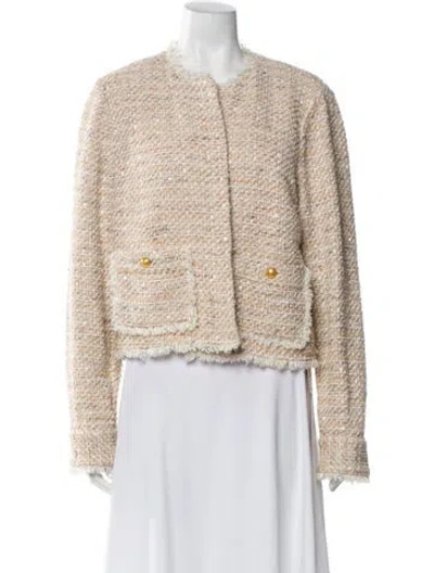 Pre-owned Ramy Brook Tweed Pattern Evening Jacket In Neutral