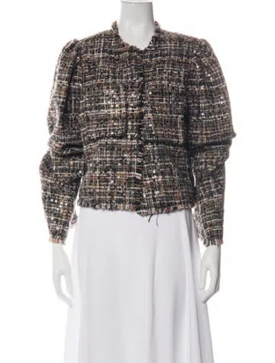 Pre-owned Ramy Brook Tweed Pattern Jacket In Multi