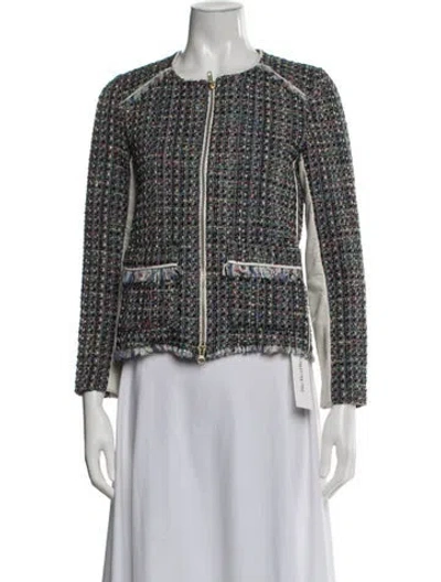 Pre-owned Ramy Brook Tweed Pattern Jacket In Multicolor