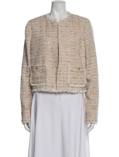 Pre-owned Ramy Brook Tweed Pattern Jacket In Neutrals
