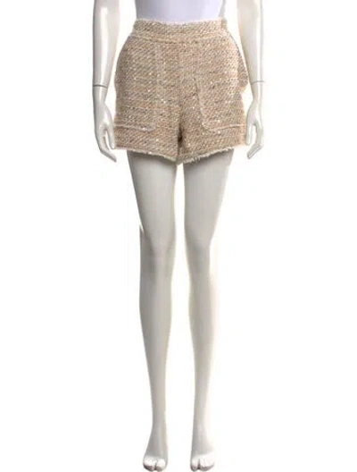 Pre-owned Ramy Brook Tweed Pattern Mini Shorts W/ Tags In Neutrals