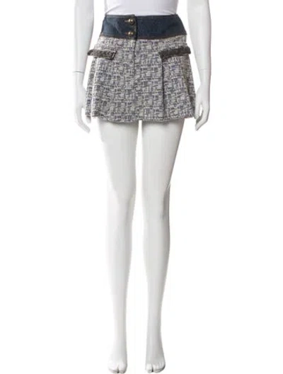 Pre-owned Ramy Brook Tweed Pattern Mini Skirt In Black