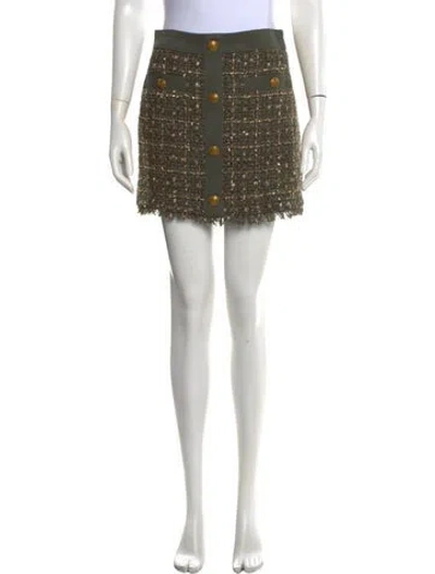Pre-owned Ramy Brook Tweed Pattern Mini Skirt In Black