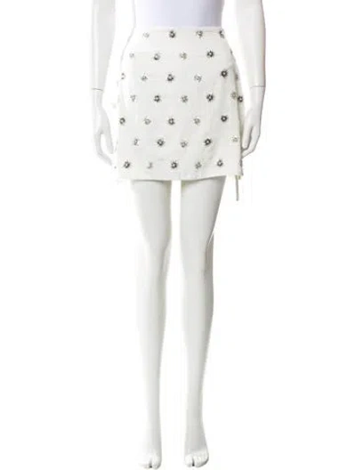 Pre-owned Ramy Brook Tweed Pattern Mini Skirt In Blue