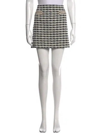 Pre-owned Ramy Brook Tweed Pattern Mini Skirt W/ Tags In Black