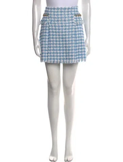 Pre-owned Ramy Brook Tweed Pattern Mini Skirt W/ Tags In Blue