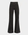 Ramy Brook Tyra Printed Wide-leg Jeans In Black