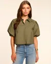Ramy Brook Valeria Puff Sleeve Cotton Button-up Shirt